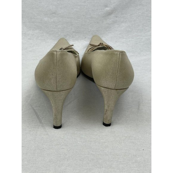 Women's Stuart Wietzman Cream Heels Size 7 - Picture 7 of 8